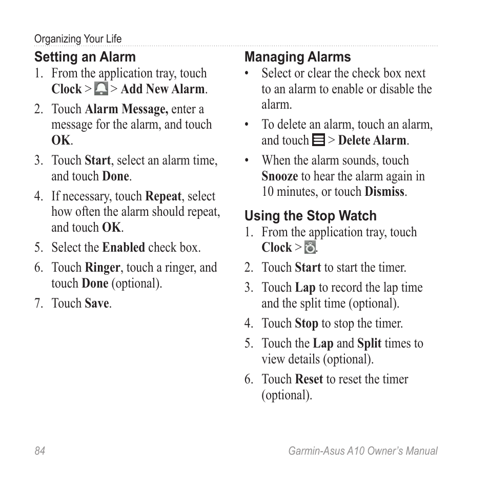 Garmin ASUS A10 User Manual | Page 92 / 134