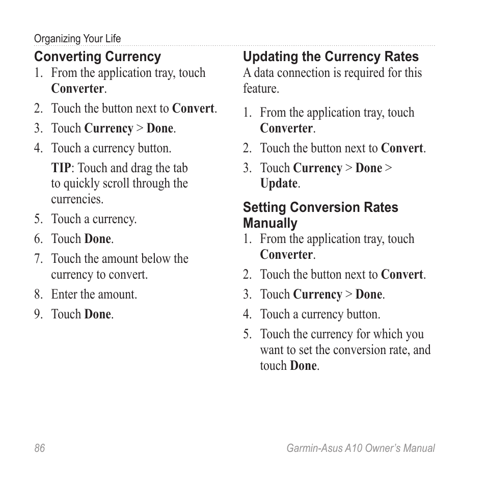 Garmin ASUS A10 User Manual | Page 94 / 134