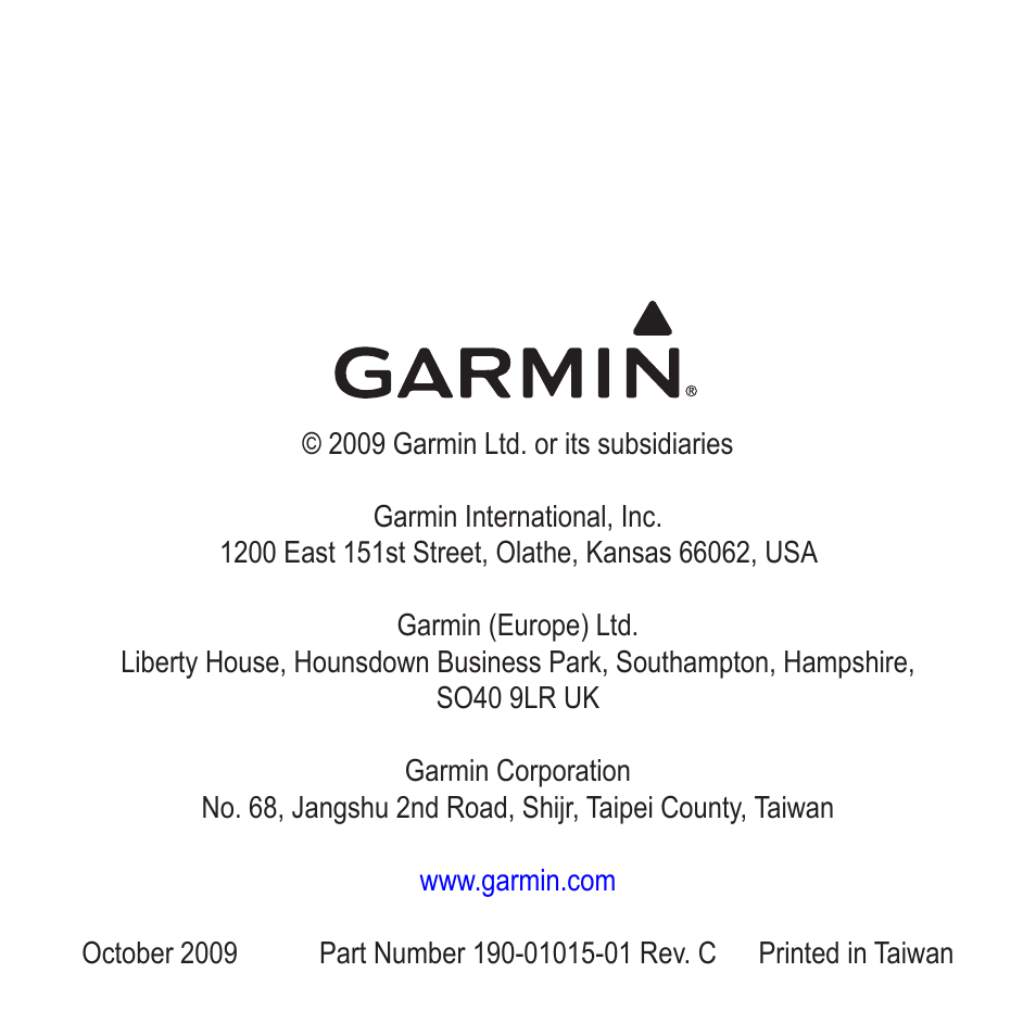Garmin 190-01015-01 User Manual | Page 20 / 20