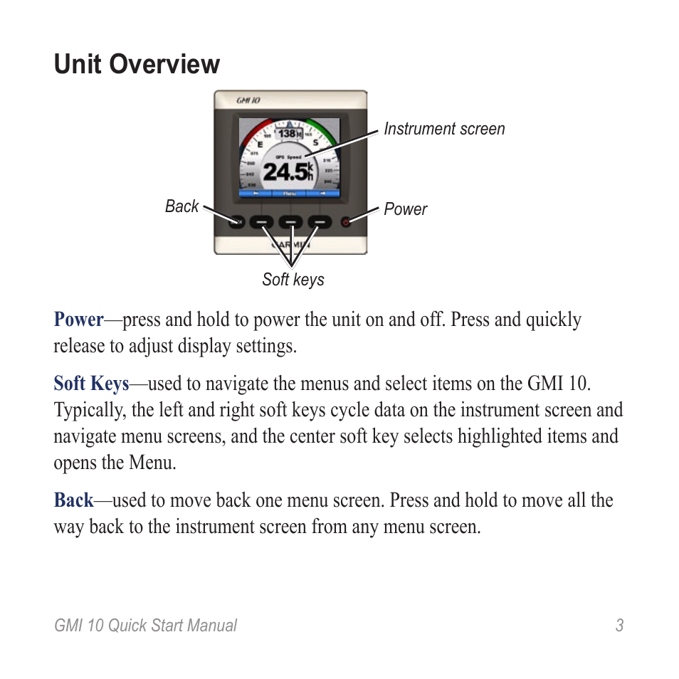 Unit overview | Garmin 190-01015-01 User Manual | Page 3 / 20