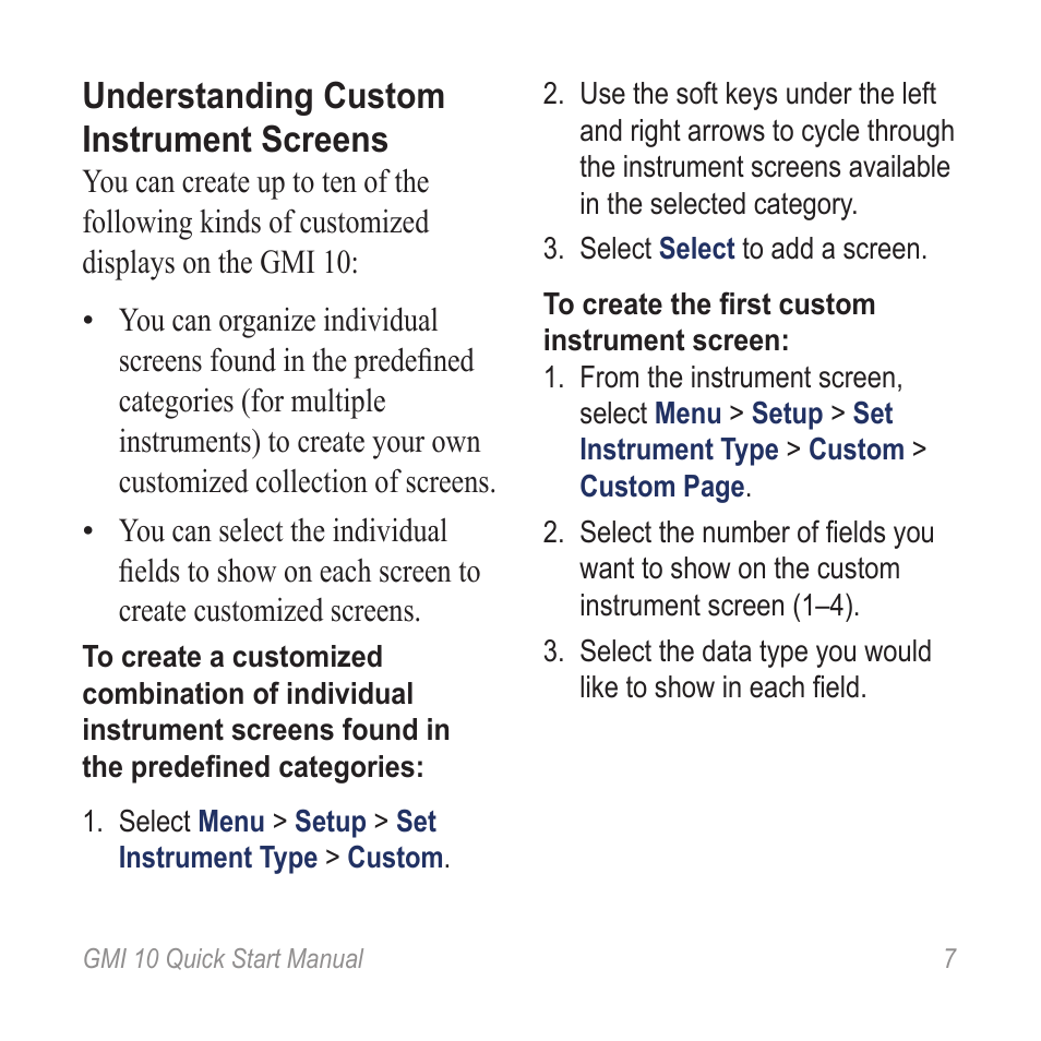 Understanding custom instrument screens | Garmin 190-01015-01 User Manual | Page 7 / 20