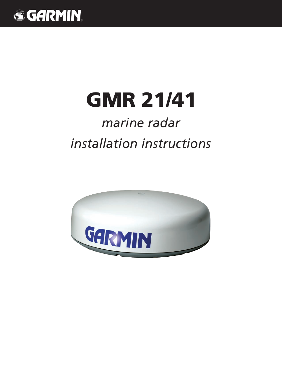 Garmin GMR 21/41 User Manual | 13 pages
