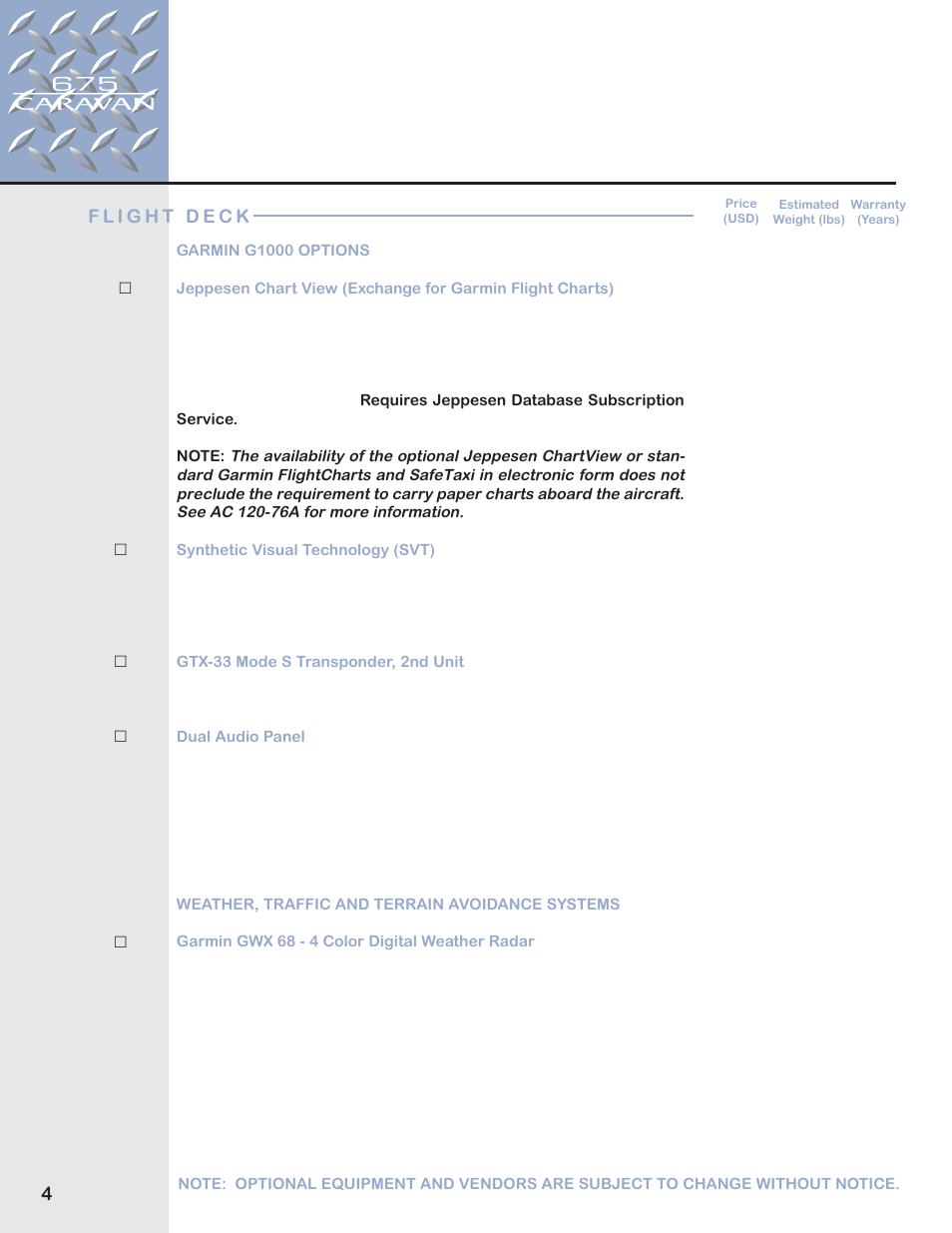 Garmin CARAVAN 675 User Manual | Page 5 / 30