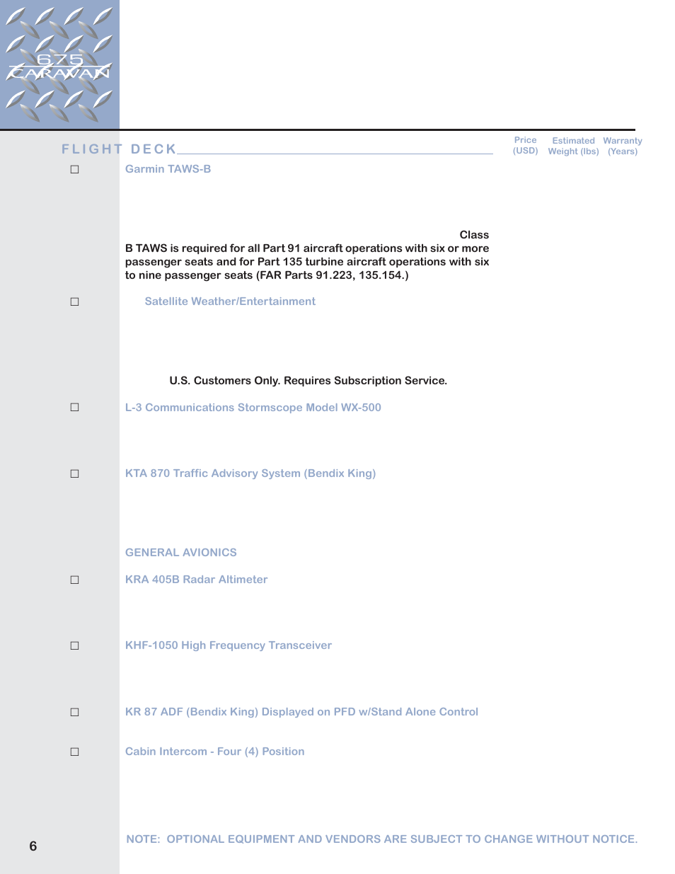 Garmin CARAVAN 675 User Manual | Page 7 / 30