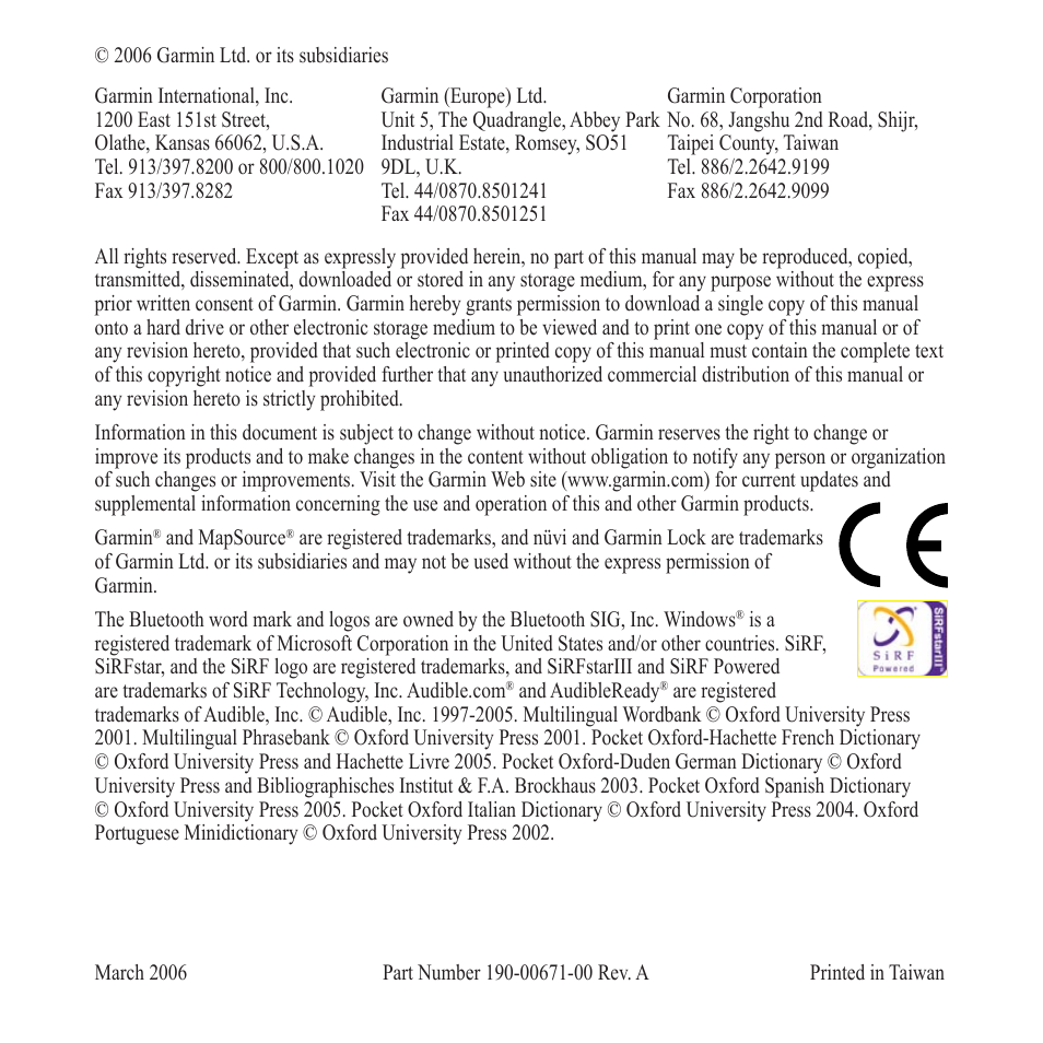 Garmin 360 User Manual | Page 2 / 72