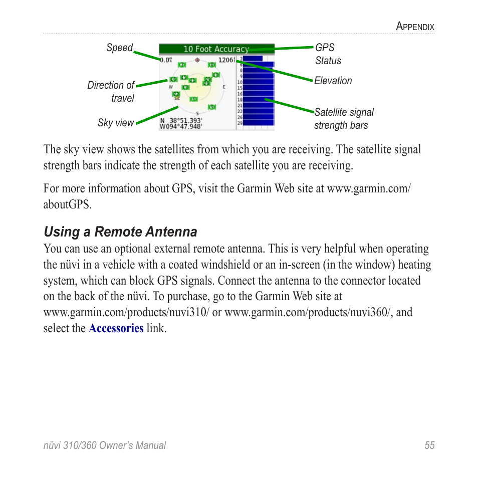 Using a remote antenna | Garmin 360 User Manual | Page 63 / 72