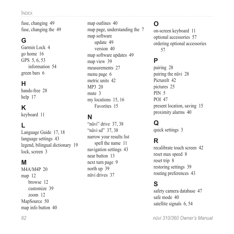 Garmin 360 User Manual | Page 70 / 72