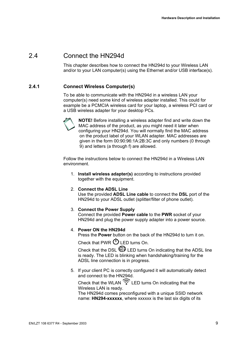 4 connect the hn294d | Garmin HN294DP/DI User Manual | Page 15 / 104