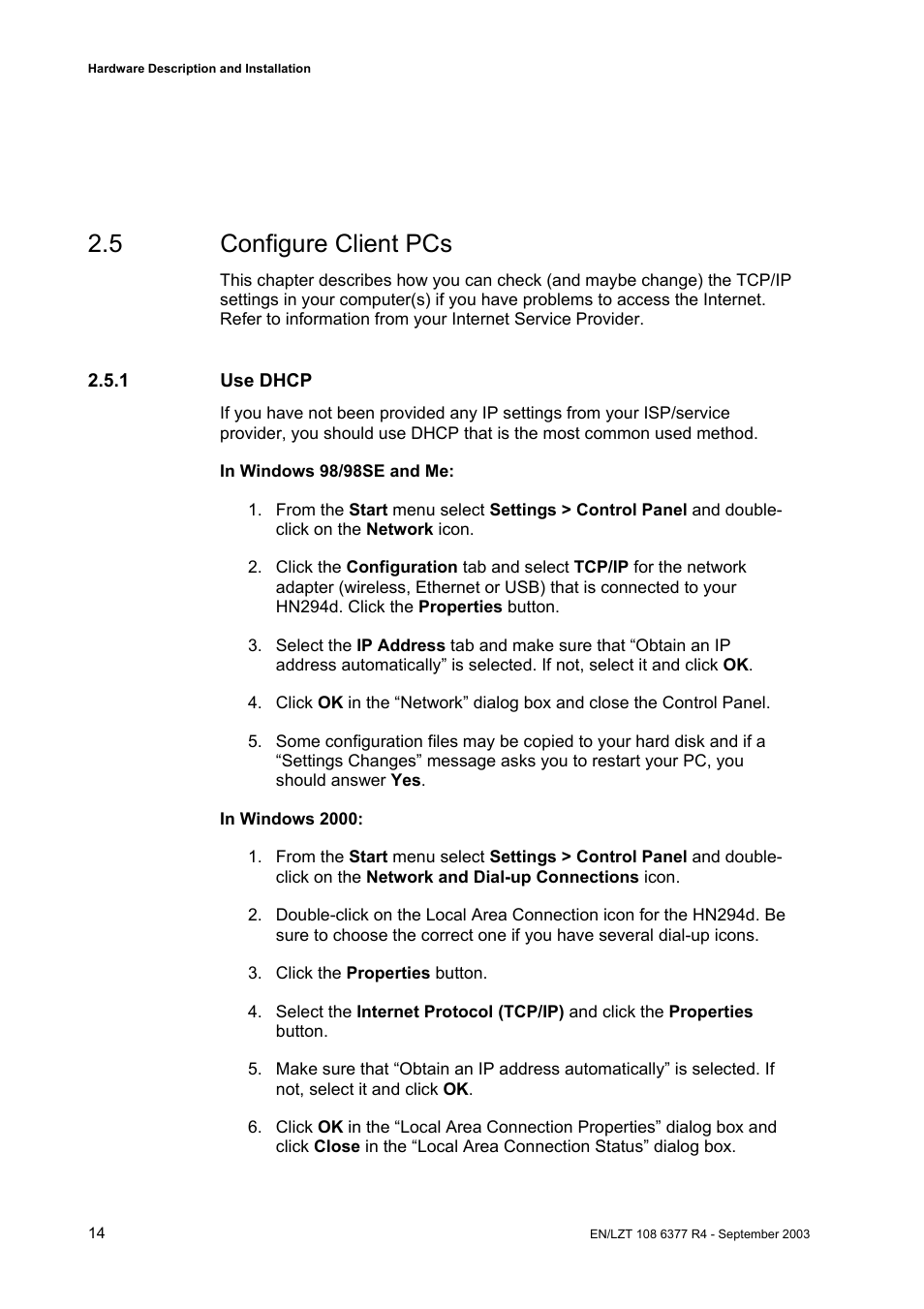 5 configure client pcs | Garmin HN294DP/DI User Manual | Page 20 / 104