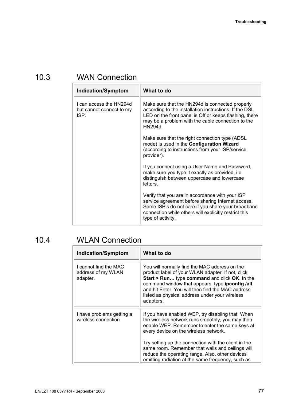 3 wan connection, 4 wlan connection | Garmin HN294DP/DI User Manual | Page 83 / 104