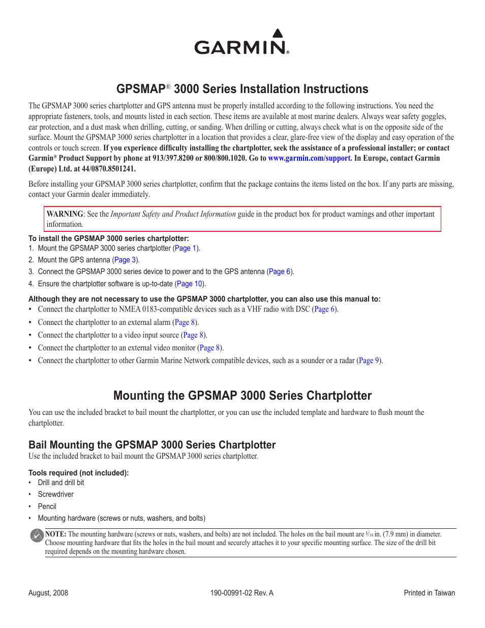 Garmin 3000 User Manual | 10 pages