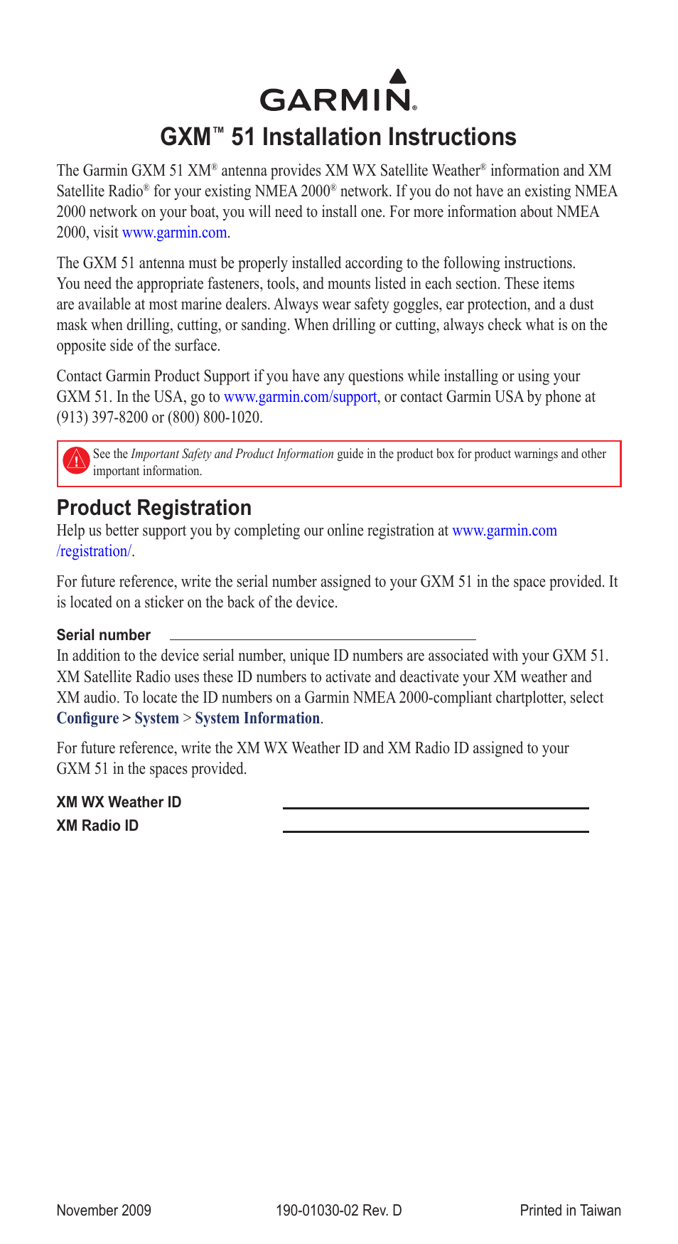 Garmin Gxm 51 User Manual | 10 pages