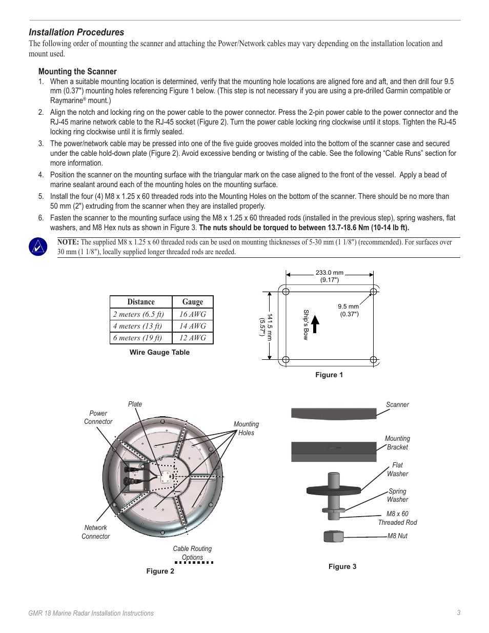 Installation procedures | Garmin GMR 18 User Manual | Page 5 / 12