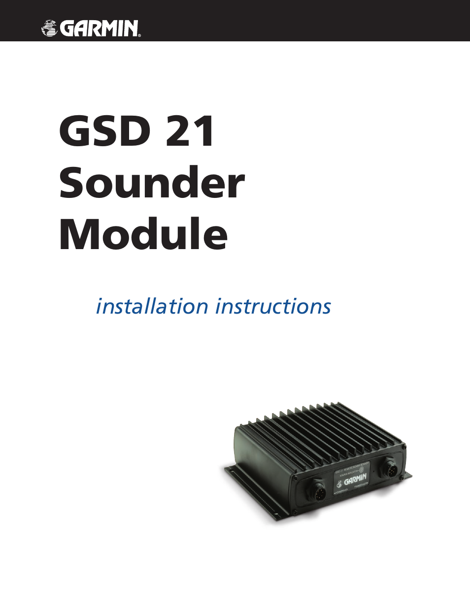 Garmin GSD 21 User Manual | 14 pages