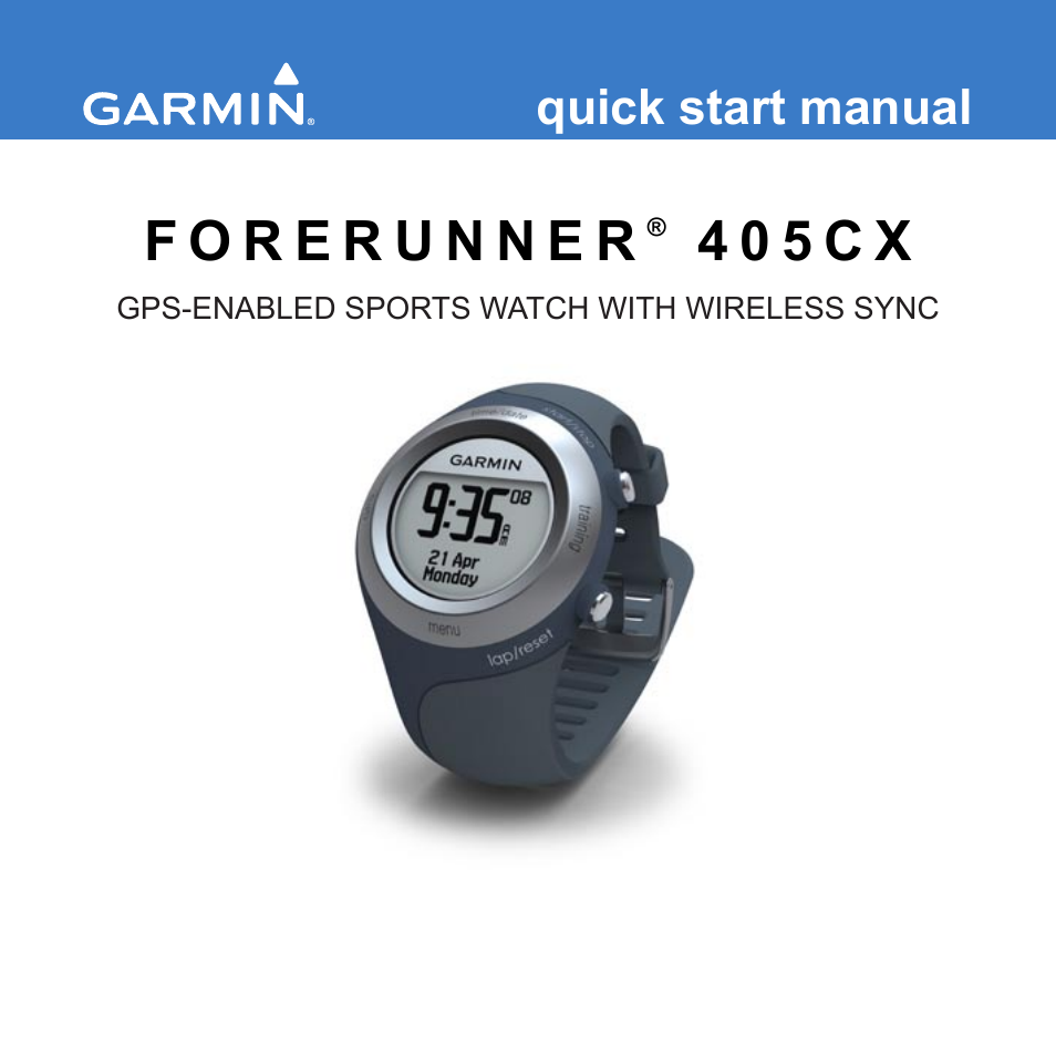 Garmin Forerunner 450CX User Manual | 12 pages