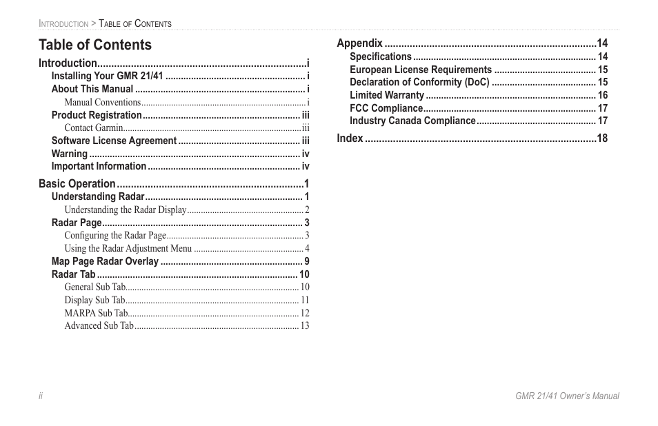 Garmin GMR 21/41 User Manual | Page 4 / 26