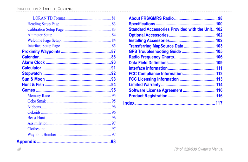 Garmin 520 User Manual | Page 10 / 132