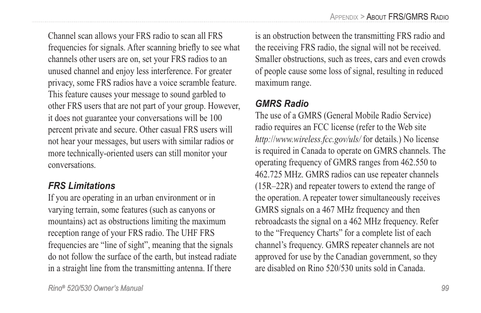 Garmin 520 User Manual | Page 109 / 132