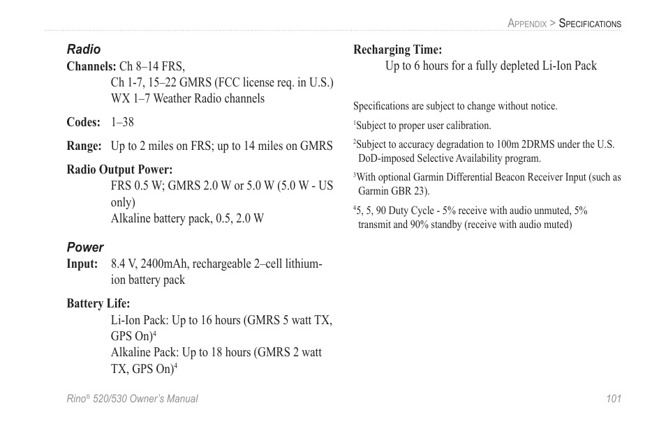 Garmin 520 User Manual | Page 111 / 132