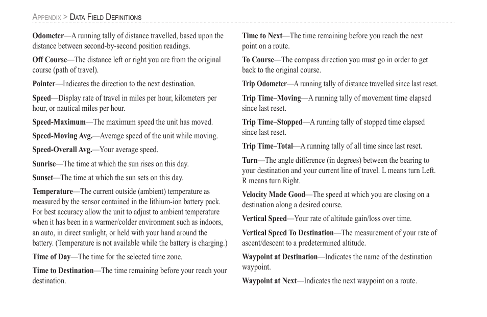 Garmin 520 User Manual | Page 120 / 132