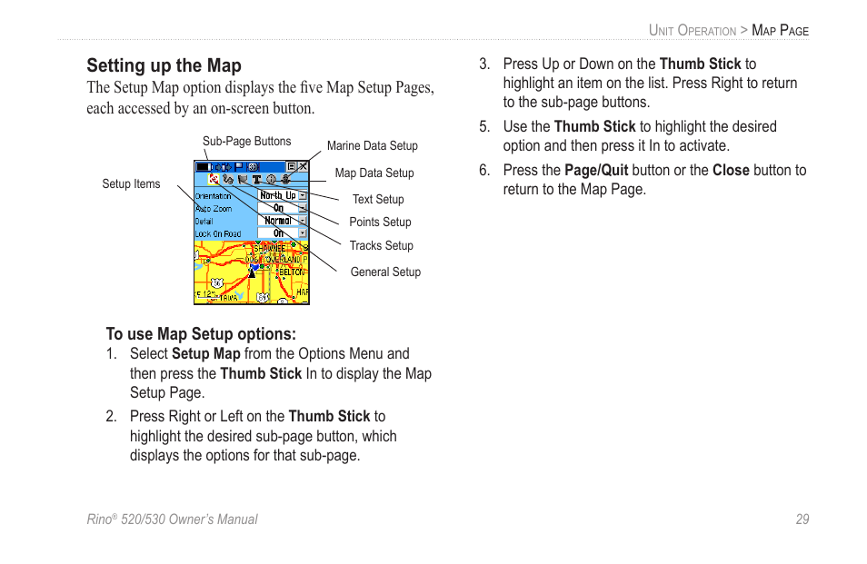 Setting up the map | Garmin 520 User Manual | Page 39 / 132