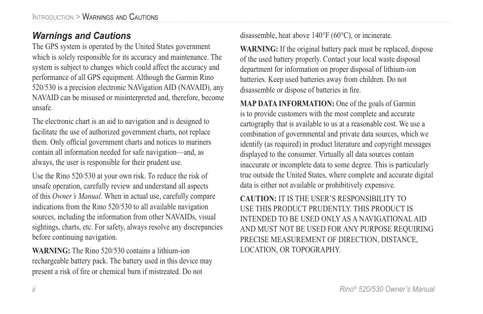 Garmin 520 User Manual | Page 4 / 132