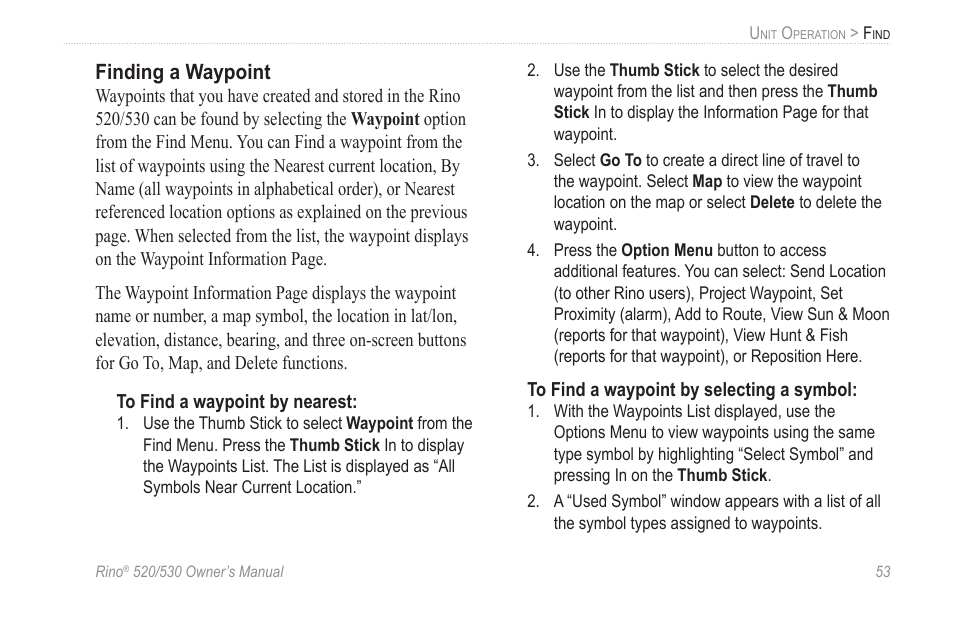 Finding a waypoint | Garmin 520 User Manual | Page 63 / 132