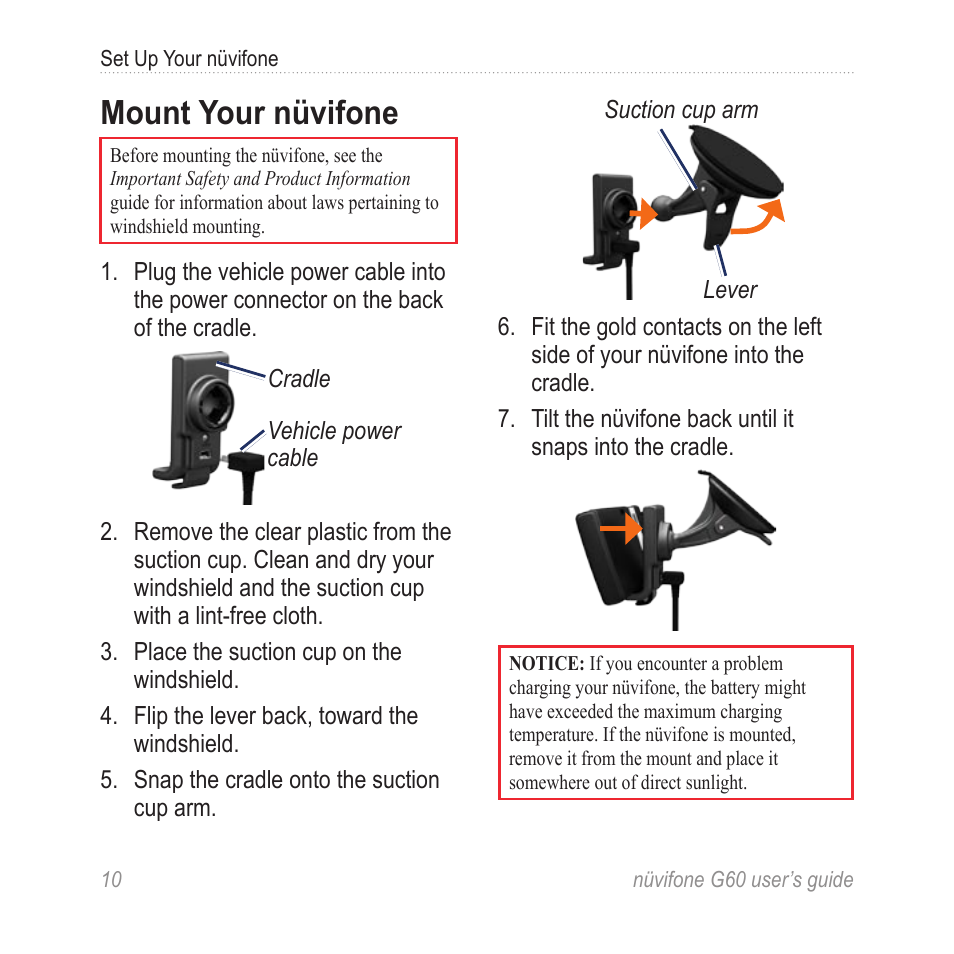 Mount your nüvifone | Garmin G60 User Manual | Page 18 / 104