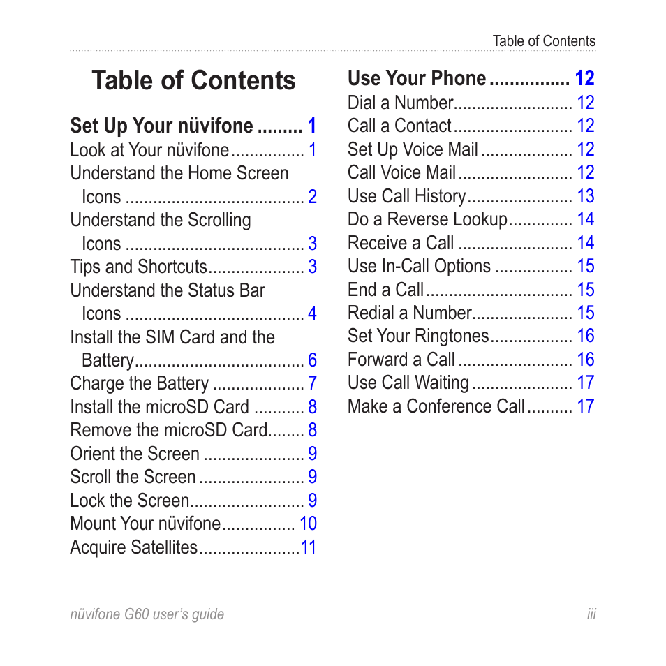 Garmin G60 User Manual | Page 3 / 104