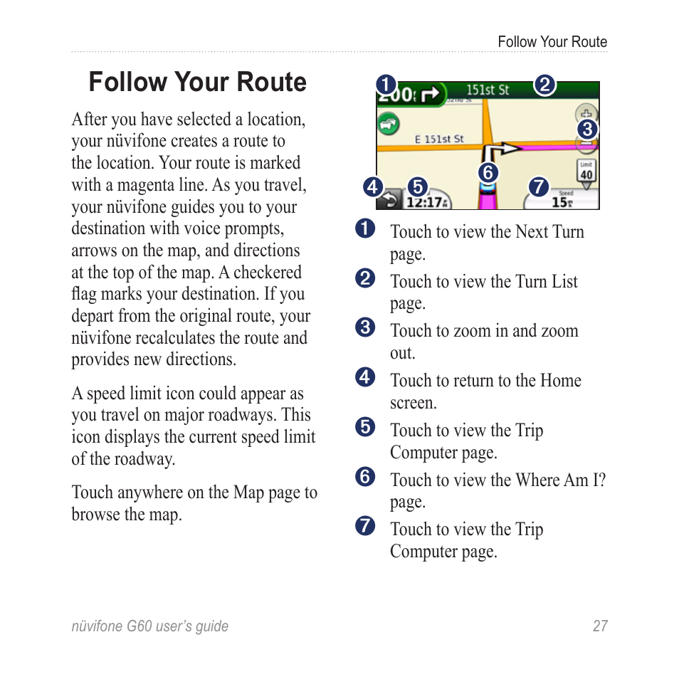 Follow your route | Garmin G60 User Manual | Page 35 / 104