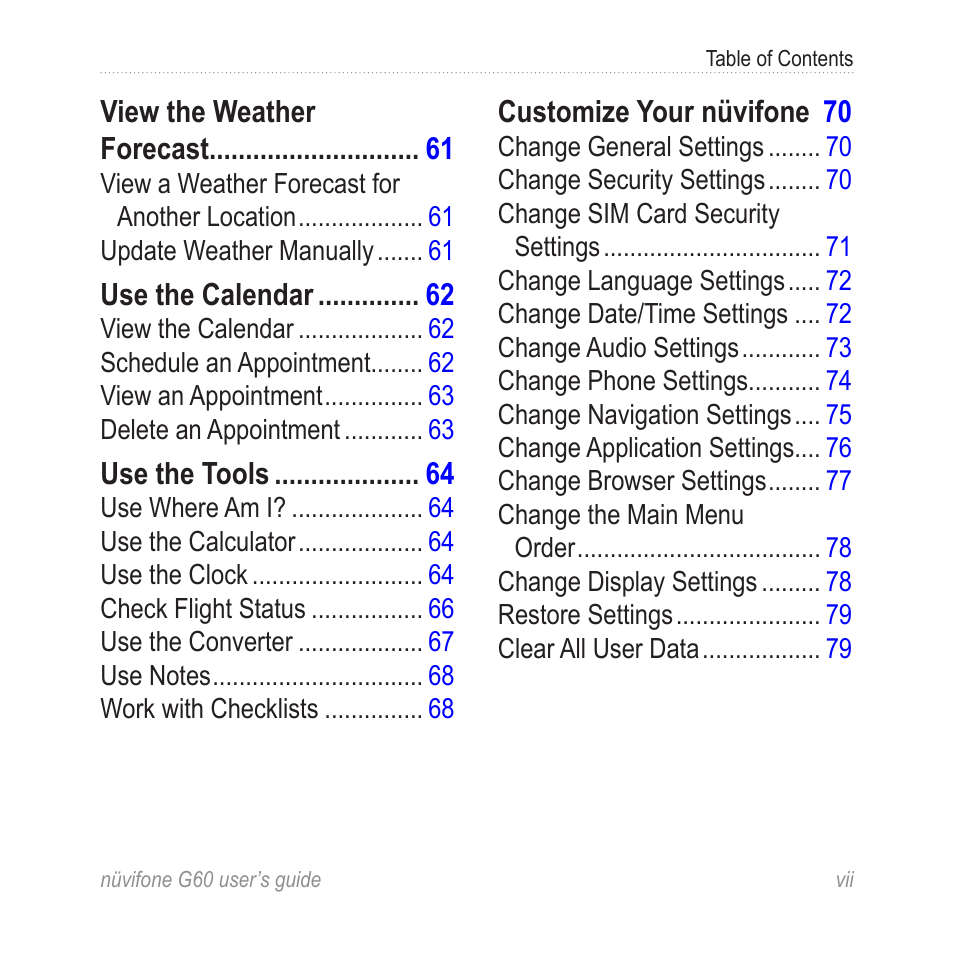 Garmin G60 User Manual | Page 7 / 104