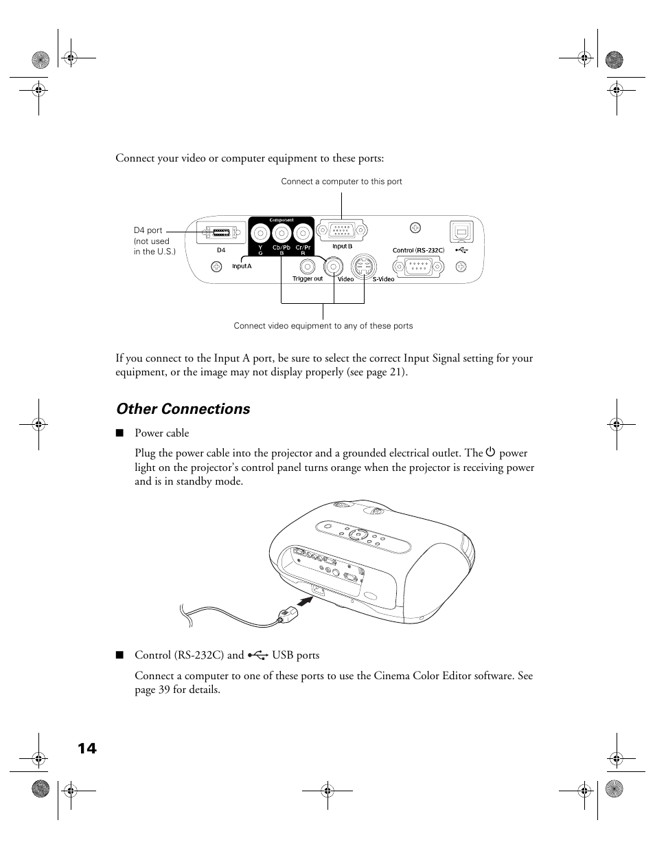 Other connections | Garmin POWERLITE CINEMA 200+ User Manual | Page 14 / 80