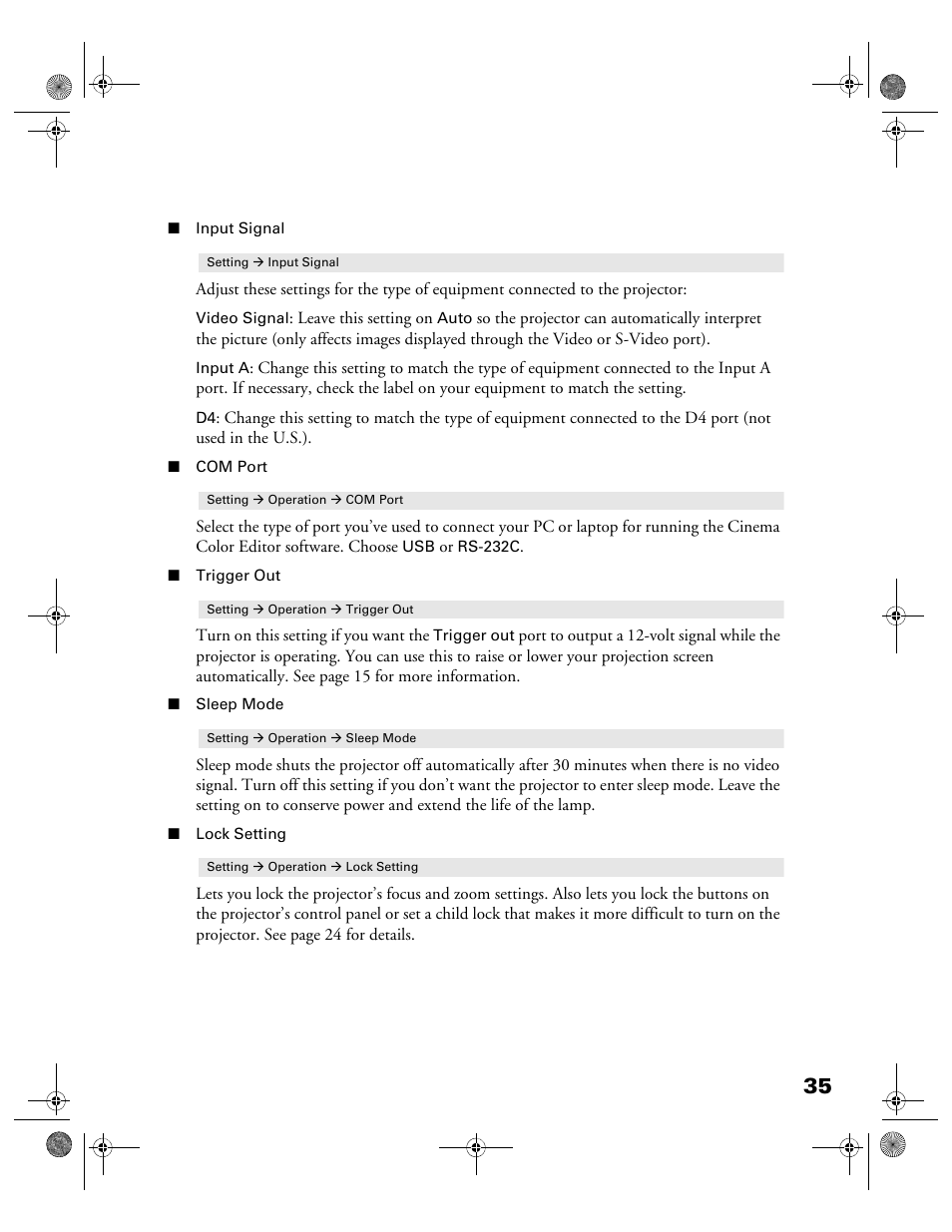 Garmin POWERLITE CINEMA 200+ User Manual | Page 35 / 80