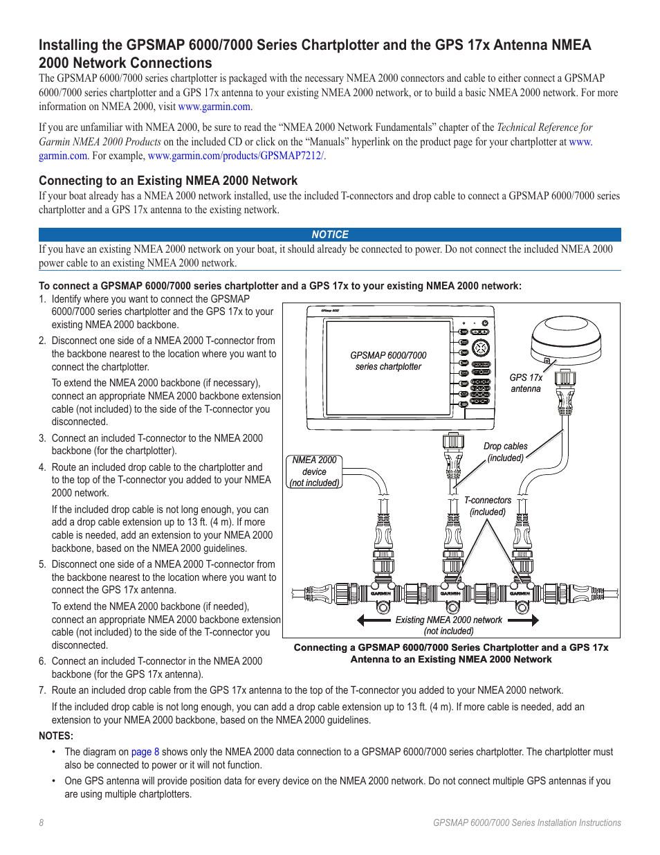 Connecting to an existing nmea 2000 network | Garmin GPSMAP 7000 Series User Manual | Page 8 / 20