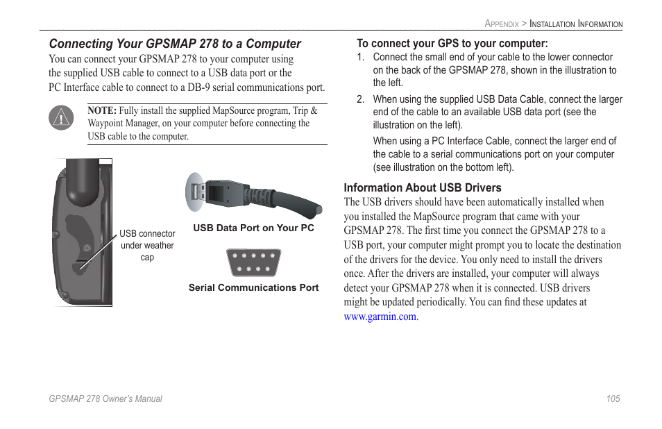 Garmin GPSMAP 278 User Manual | Page 113 / 138