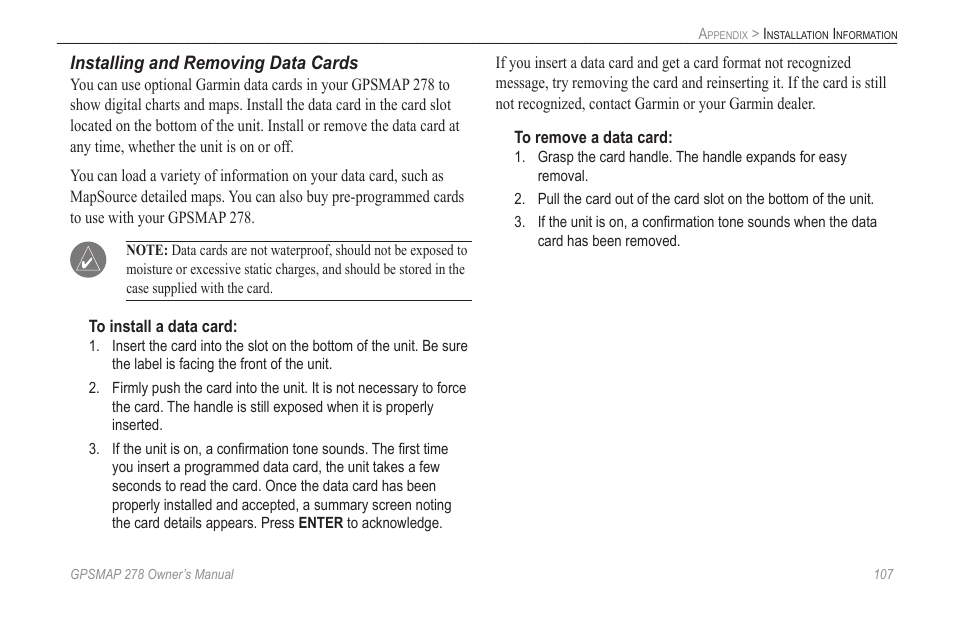 Garmin GPSMAP 278 User Manual | Page 115 / 138