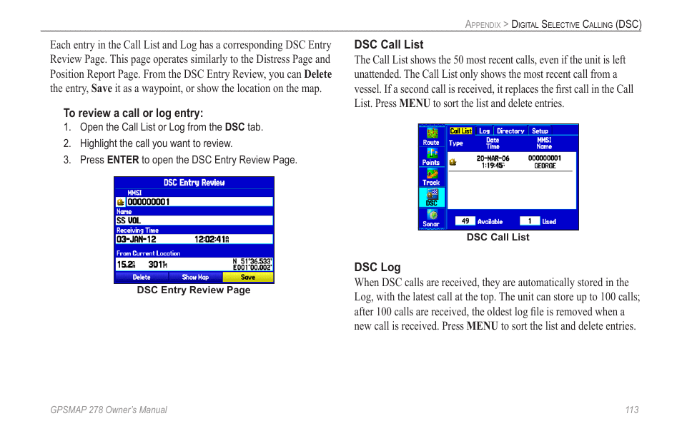 Garmin GPSMAP 278 User Manual | Page 121 / 138