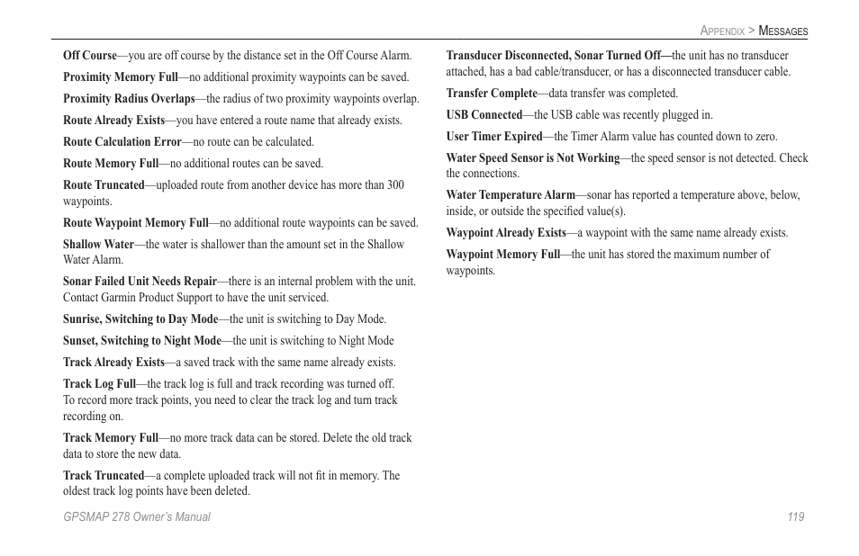 Garmin GPSMAP 278 User Manual | Page 127 / 138