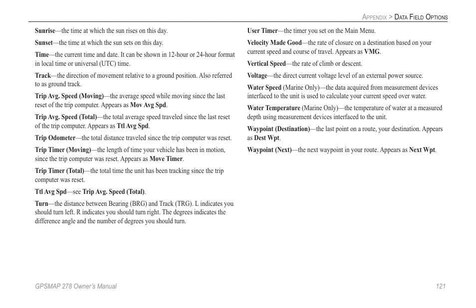 Garmin GPSMAP 278 User Manual | Page 129 / 138