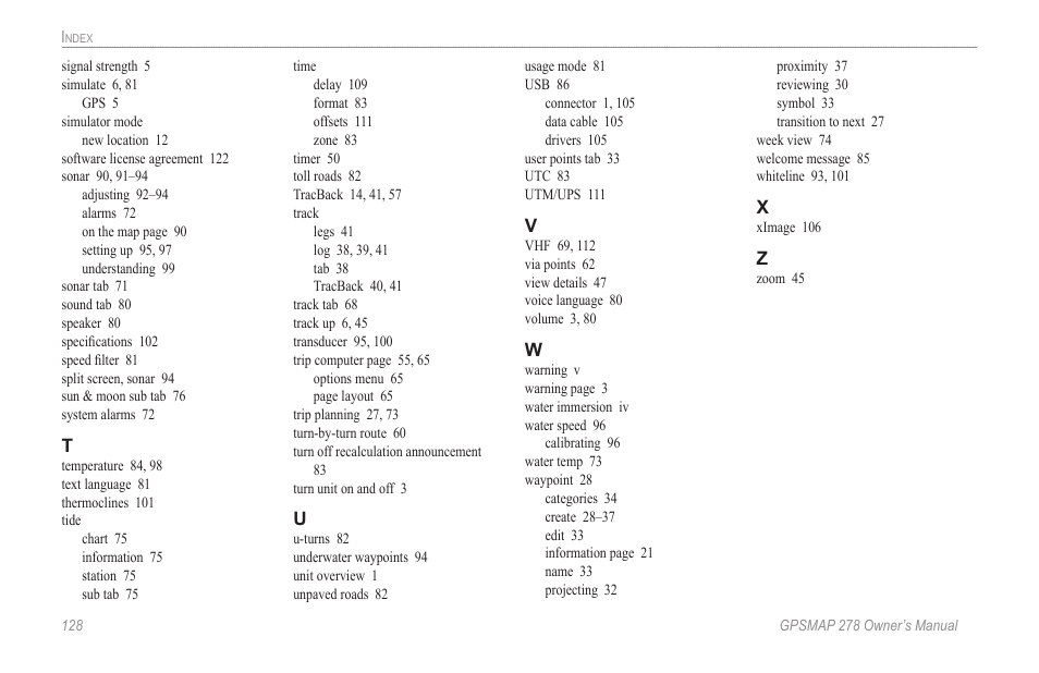 Garmin GPSMAP 278 User Manual | Page 136 / 138