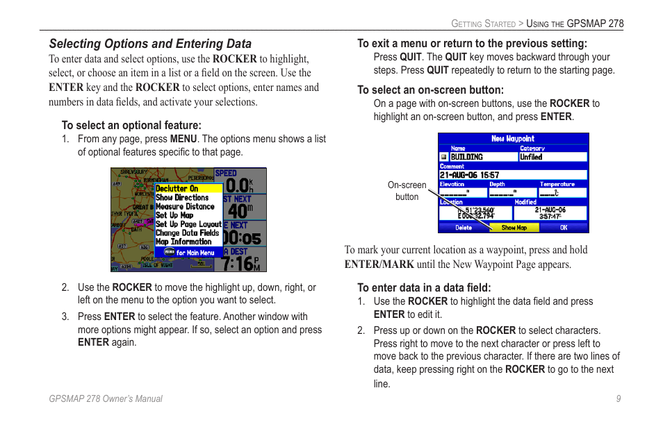 Garmin GPSMAP 278 User Manual | Page 17 / 138