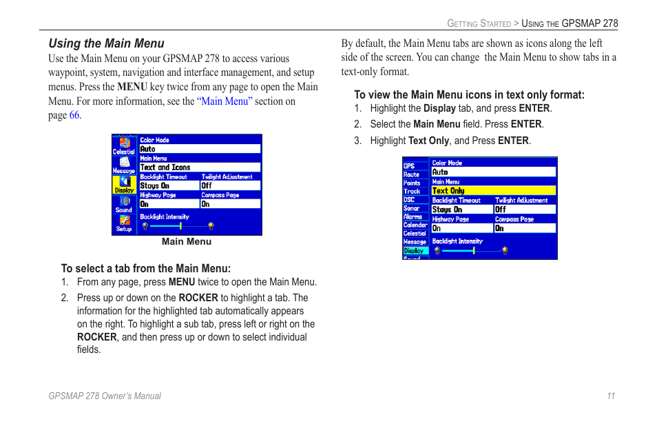 Garmin GPSMAP 278 User Manual | Page 19 / 138