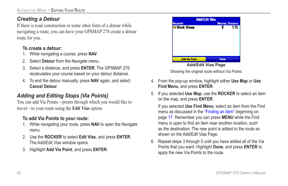 Garmin GPSMAP 278 User Manual | Page 70 / 138