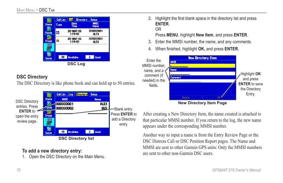 Garmin GPSMAP 278 User Manual | Page 78 / 138