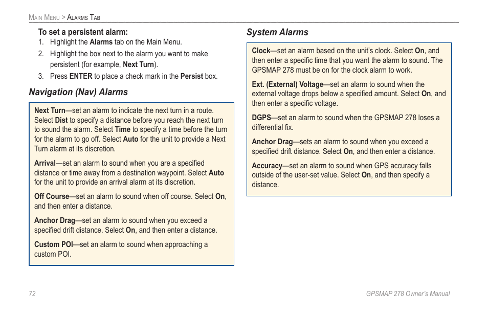 Garmin GPSMAP 278 User Manual | Page 80 / 138