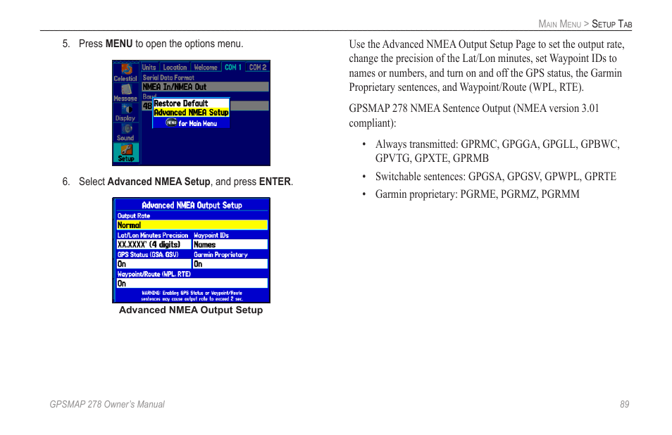Garmin GPSMAP 278 User Manual | Page 97 / 138
