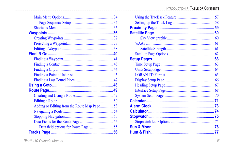 Garmin 110 User Manual | Page 5 / 110