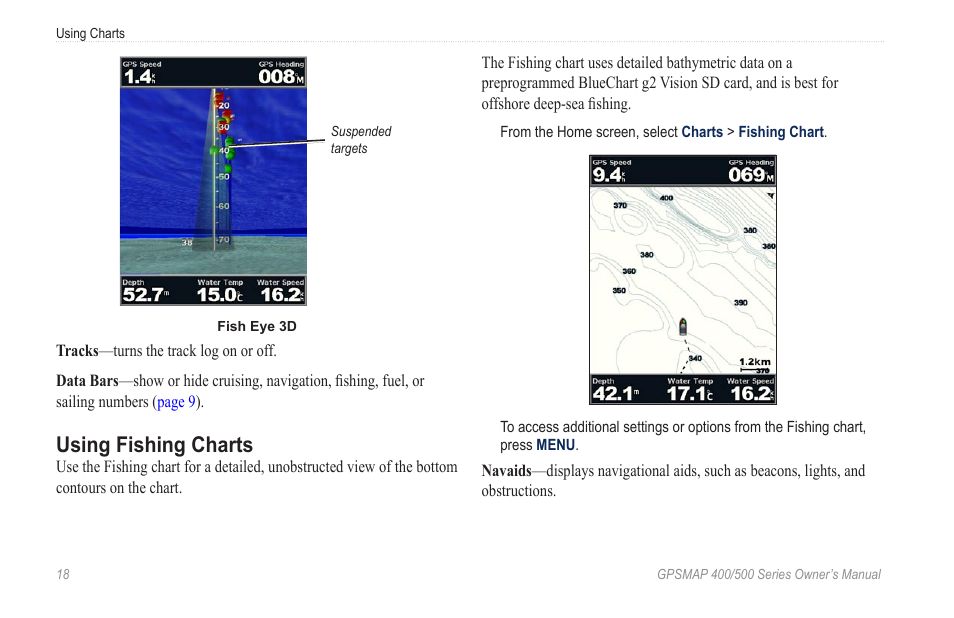 Using fishing charts | Garmin zumo 450 User Manual | Page 24 / 72