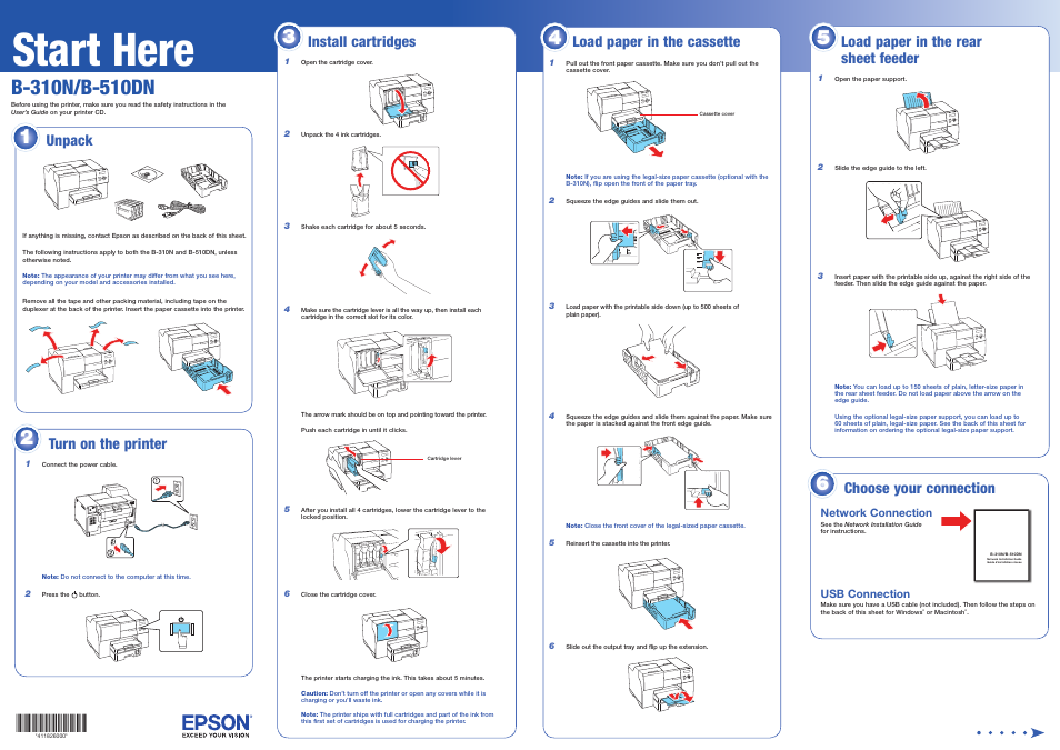 Epson B 510DN User Manual | 4 pages