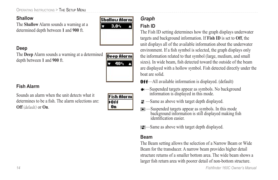 Graph | Garmin 160C User Manual | Page 18 / 32